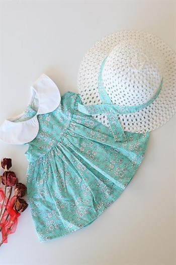Mint Renkli Şapkalı Bebek Takım Elbise