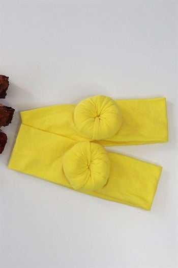 Saf Sarı Renkli Bebek Donut Bandana