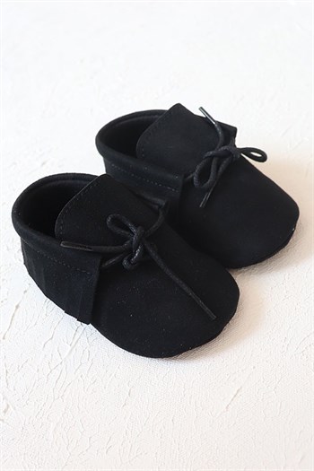Siyah Renkli Süet Bebek Makosen Ayakkabı