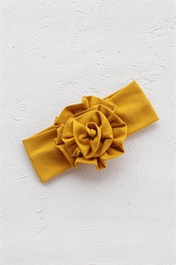 Hardal Sarısı Renkli Çiçek Bandana