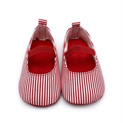 Kırmızı çizgili Babet Bebek Makosen Ayakkabı