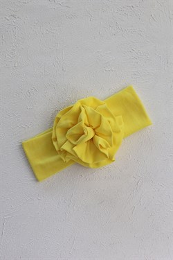 Saf Sarı Renkli Çiçek Bandana