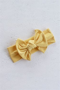 Soft Sarı Renkli Düğüm Fiyonk Bandana