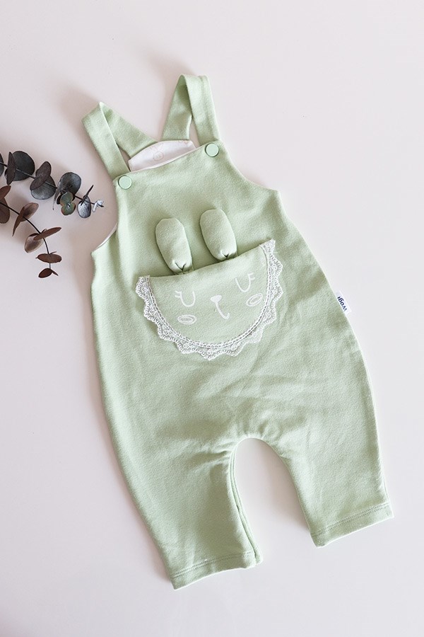 Yeşil Renkli Yazlık Kız Bebek Salopet